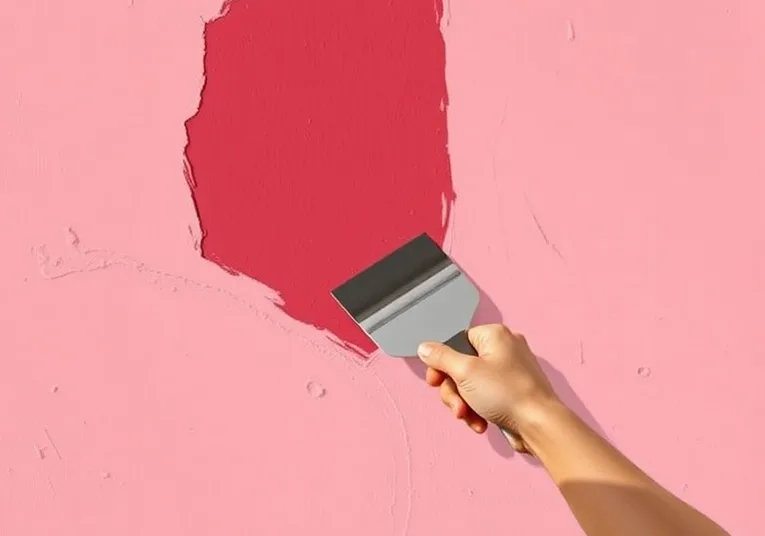 Application d'un enduit décoratif à la lisseuse sur un mur